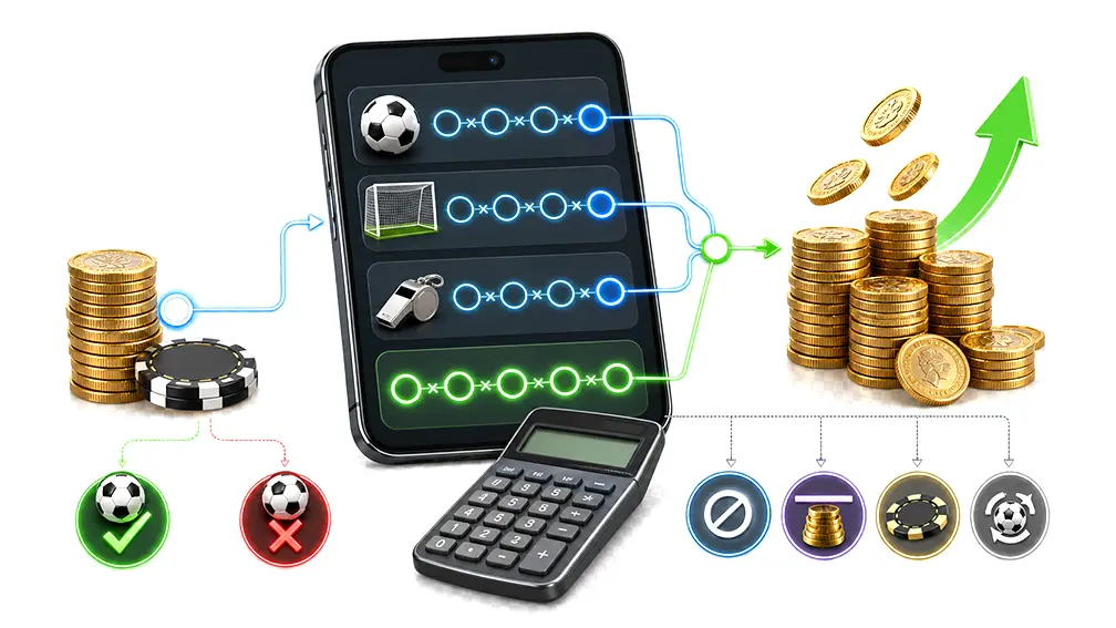 Calculating accumulator bets step by step